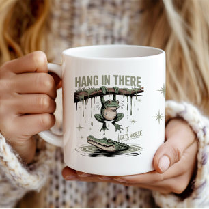Mug Grenouille drôle "Accrochez-vous là, ça devient pi