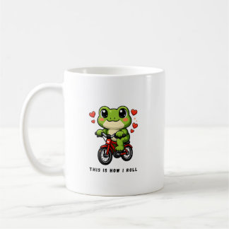 Mug Grenouille Mignonne à Vélo | Art de Grenouille Kaw