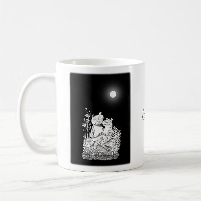 Mug Grenouille Toad Couple mignon Amour romantique Nom (Gauche)