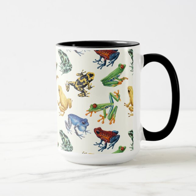 Mug Grenouilles sur blanc naturel (Droite)