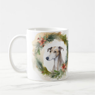 Mug Greyhound Christmas Wreath Festive Pup