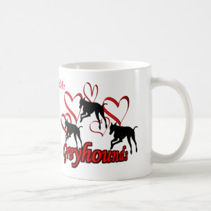 Mug Greyhounds Hearts Amoureux des chiens Personnalisé