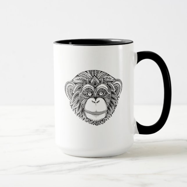 Mug Griffonnage d'Illustartion de singe (Droite)