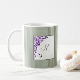 Mug Grille de la surface du chalet Purple Script Flora
