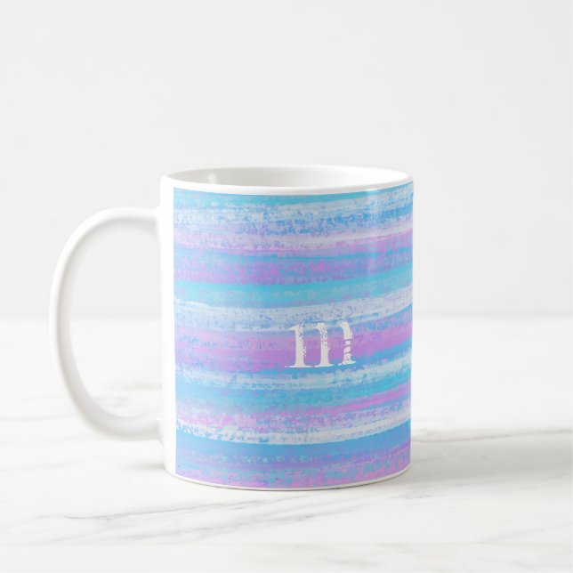 Mug Grilles Acryliques Peintes Turquoise Rose violet (Gauche)