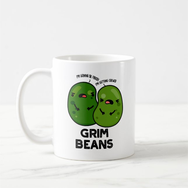 Mug Grim Haricots Fruits de légumes amusants (Gauche)