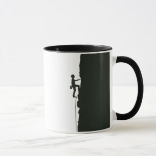 Mug Grimpeur de rochers Silhouette de grimpeur de mont
