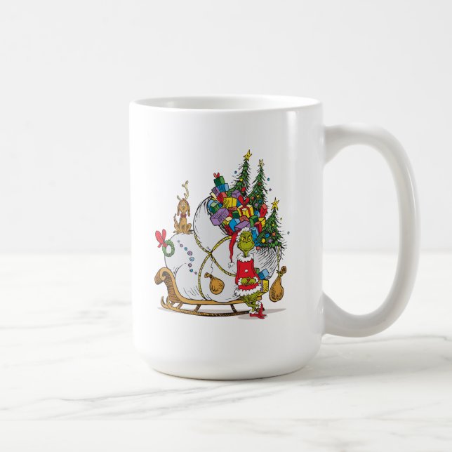 Mug Grinch classique | Grinch & Max avec Sleigh (Droite)