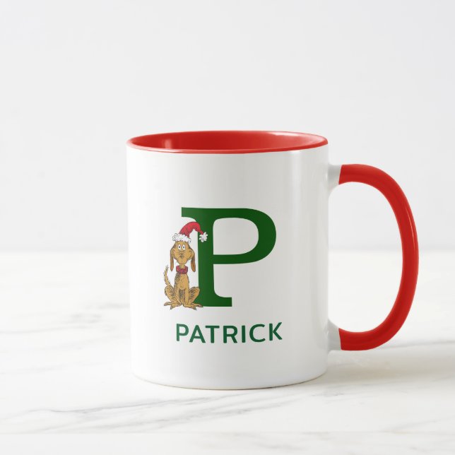 Mug Grinch Classique Max | Nom & Monogramme P (Droite)