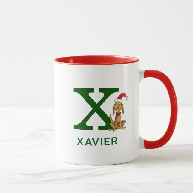 Mug Grinch Classique Max | Nom & Monogramme X (Droite)