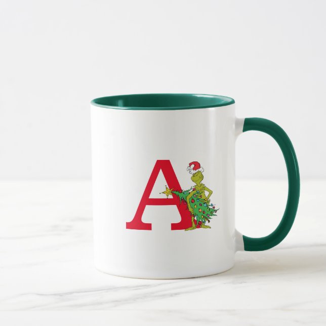 Mug Grinch Classique | Monogramme Vilain A (Droite)