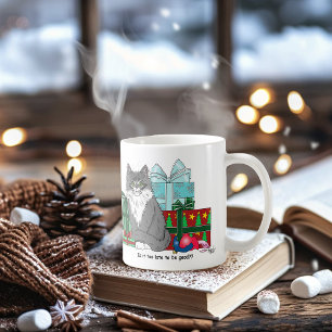 Mug Gris blanc Noël Kitten