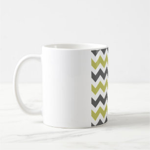 Mug Gris Charbon & Chevron Citron – Zigzag Blanc Impec
