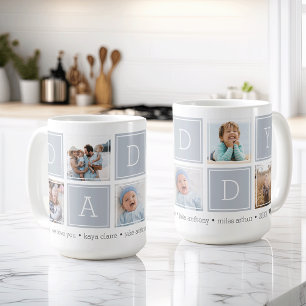 Mug Gris   Collage de colorbloc photo Custom Daddy 5