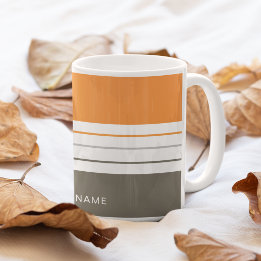 Mug Gris orange orange moderne
