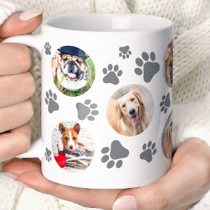 Mug Gris Pawprint 8 Animal de compagnie Chien Photo Co