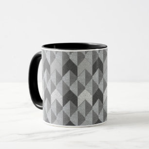 Mug Gris texturé géométrique.