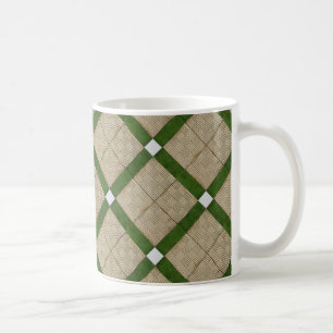 Mug Gris vert diagonal en céramique de tuiles en bét