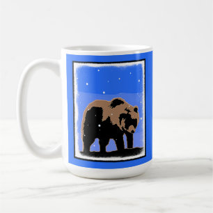 Mug Grizzly Bear en hiver - Art original de la faune