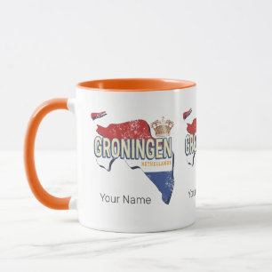 Mug Groningen Pays-Bas Retro Carte Néerlandais Vintage