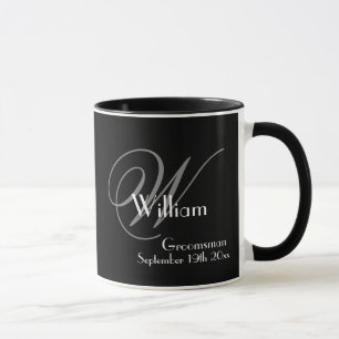 Mug Groomsman Cadeau Chic Monogramme Mariage Café cade