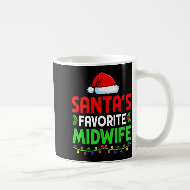 Mug Groovy Santa's Favorite Midwife Nurse Christmas Sa (Droite)