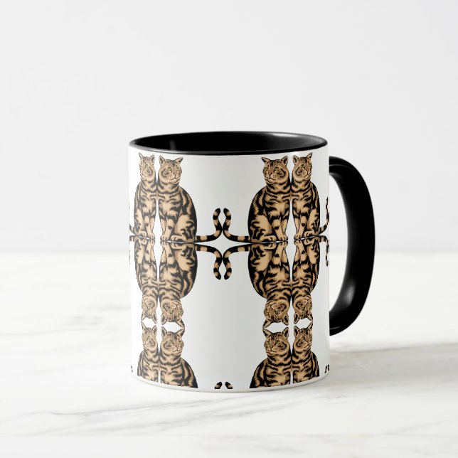 Mug Gros Amoureux des animaux de chats mignons (Devant droit)