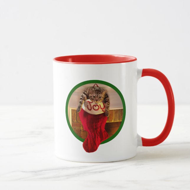 Mug Gros chat dans le bas de Noël (Droite)