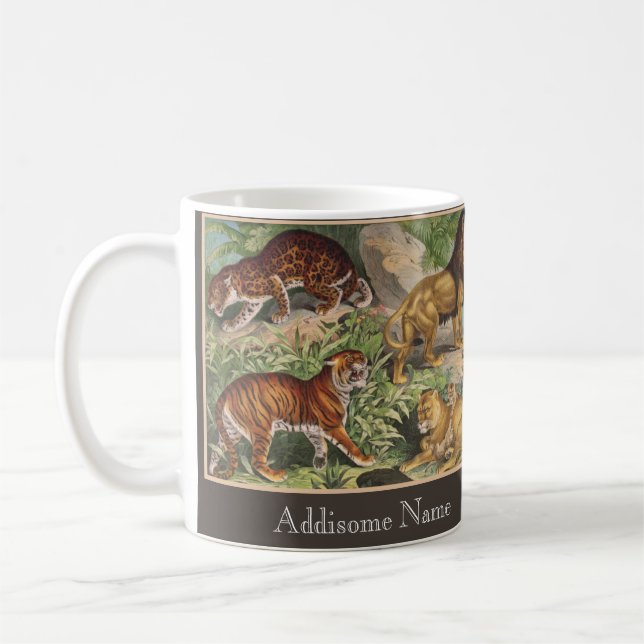 Mug Gros Lions Chat Tigres, léopards, Animaux Imprimer (Gauche)