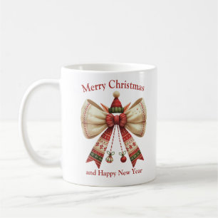 Mug Gros Noël avec arc rustique avec elfes casquette