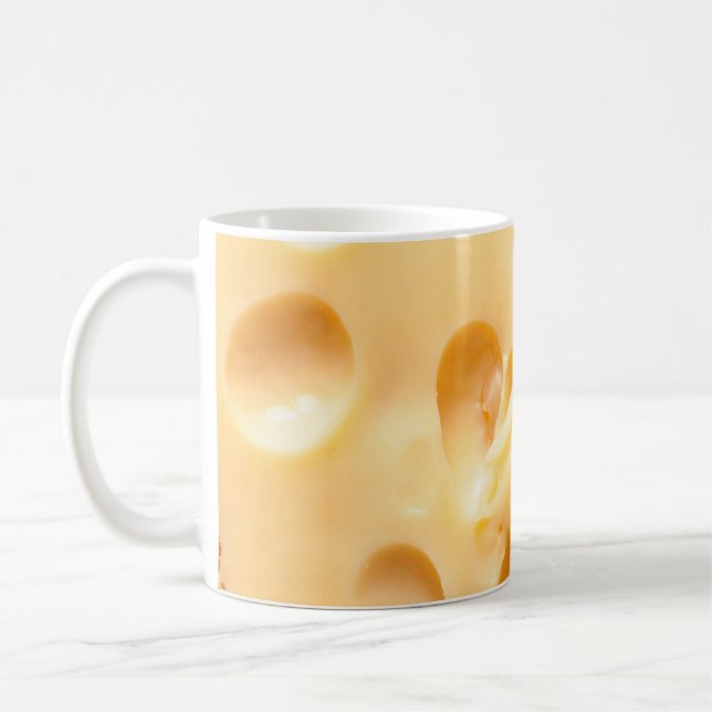 Mug Gros plan de fromage jaune. Ce fichier est nettoyé (Gauche)