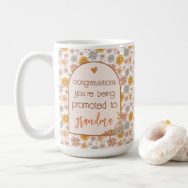 Mug Grossesse personnalisée Révéler cadeau Boho Floral