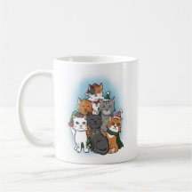 Groupe de chats posant pour la photo de Noël
