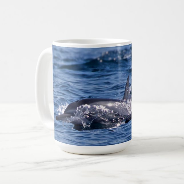 Mug Groupe de dauphins de goulot (Devant gauche)
