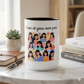 Mug Grow At Your Own Pace Floral Women Portrait Sweats