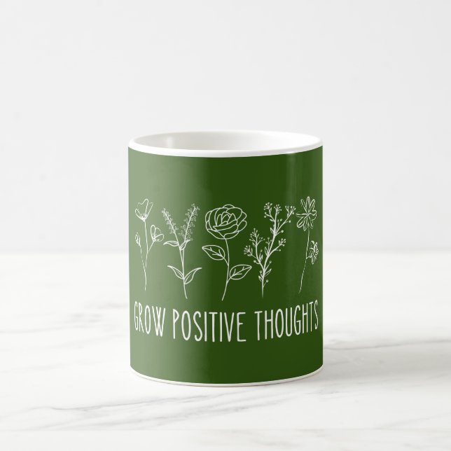 Mug Grow Positive Thoughts Aesthetic  (Centre)