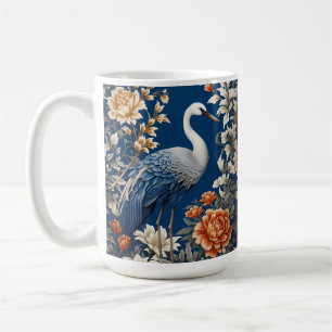 Mug Grue Bleue Élégante William Morris Inspiré
