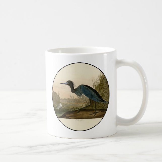 Mug Grue Bleue Heron Audubon Peinture (Droite)