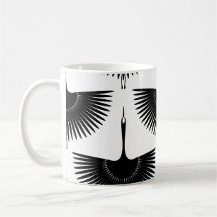Mug Grue gracieuse : Motif d'oiseaux orientaux