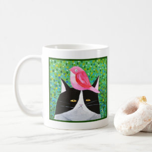 Mug Grumpy Chat avec petit oiseau rouge Amusant Amoure
