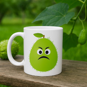 Mug Grumpy Fuzzy Pear Visage Fruit drôle Caractère