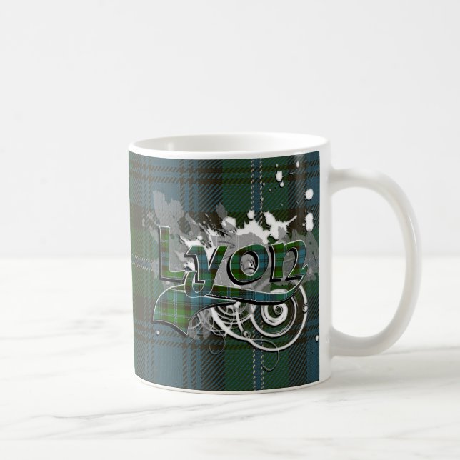 Mug Grunge de tartan de Lyon (Droite)
