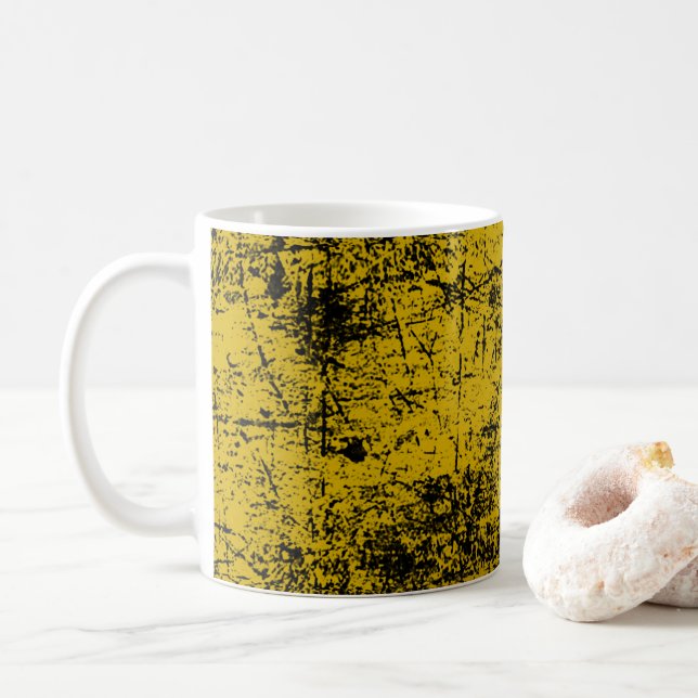 Mug Grunge jaune (Avec donut)