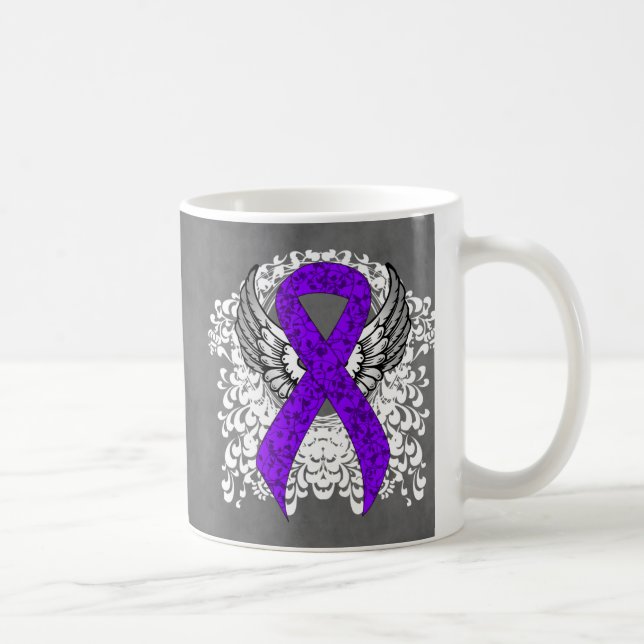 Mug Grunge Violet Ribbon Ailes, lymphome de Hodgkin (Droite)