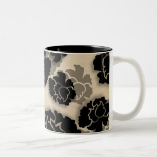 Mug Grungy Floral Decadadal, Beige ivoire