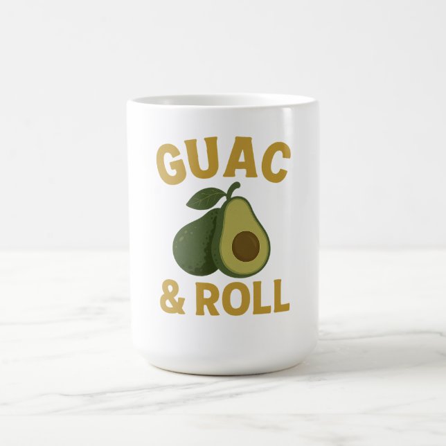 Mug 🥑 Guac & Roll - Drôle T-Shirt Foodie Avocado (Centre)