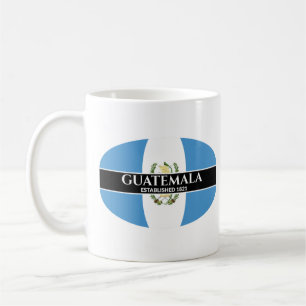 Mug Guatemala Fondé 1821 Drapeau de la nation à texte 