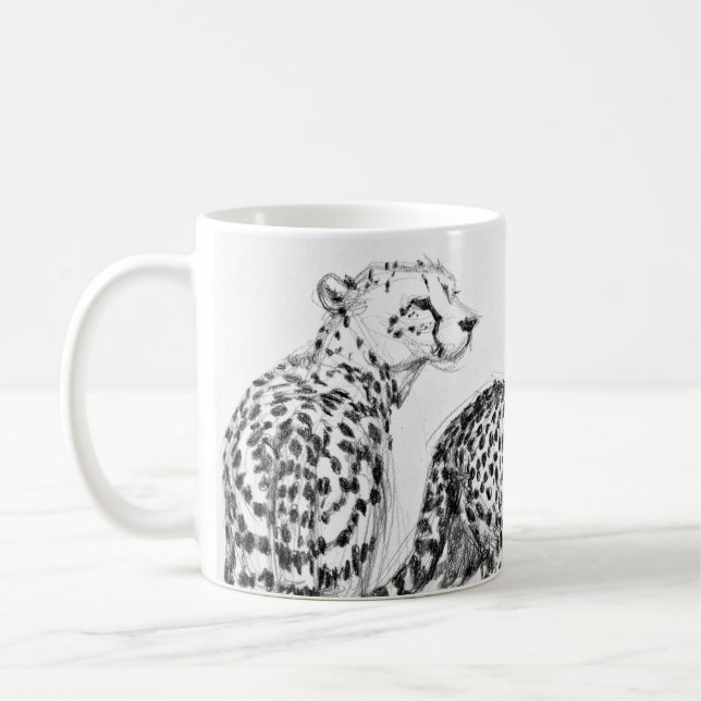 Mug Guépards sur le noir et le blanc enveloppants de (Gauche)