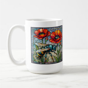 Mug Guêpe frelon abeille vitrail fleur de pavot vibran