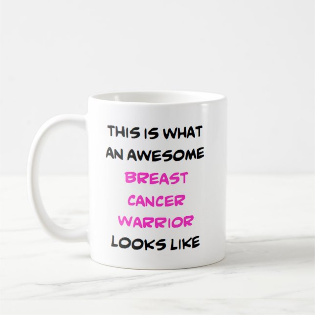 Mug guerrier du cancer du sein, génial (Gauche)